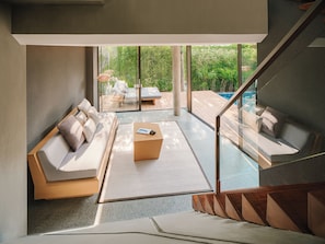 Duplex Grand Pool Villa | Living area | TV