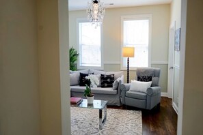 Apartment (3 Bedrooms) | Living area | TV, Netflix, streaming services - A One-way Ticket to Comforttown (Chicago)