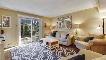 Flat-screen TV, DVD player