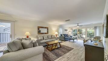 Flat-screen TV, DVD player