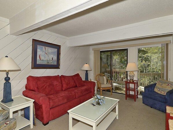 Flat-screen TV, DVD player