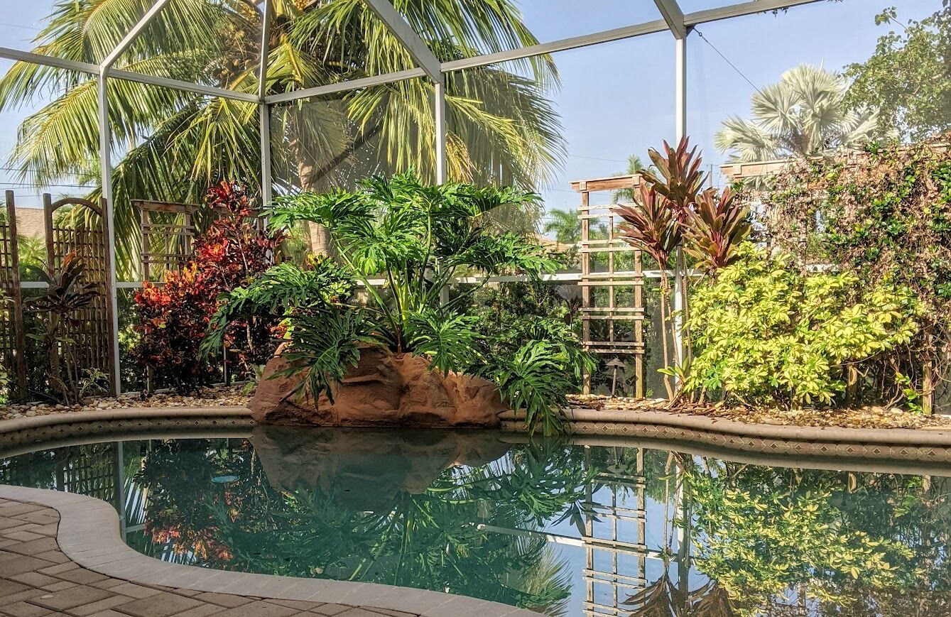 Salt water pool, tiki bar, stand up arcade!  6 bedrooms, lots of space!