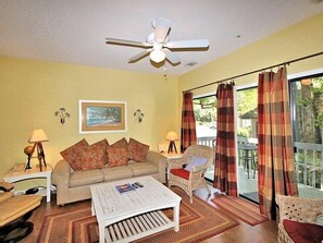 TV, DVD player, stereo