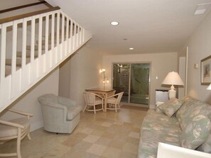 Flat-screen TV, DVD player