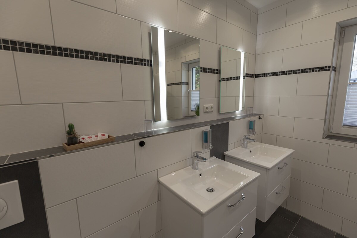 Bathroom | Shower, hair dryer, towels