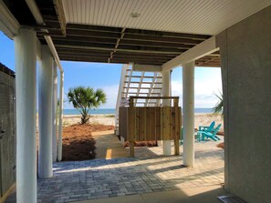 Terrace/patio - "Sea-duced" Gulf Front! Private Boardwalk!Screen Porch! Firepit!Beach Equipment! (Port St Joe)
