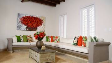 Luxury Villa, Multiple Beds, Non Smoking, City View | Living area | TV
