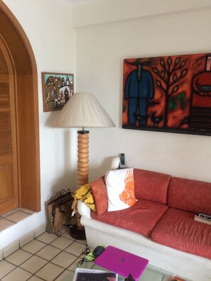 Smart TV, DVD player, books, music library