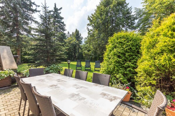 Outdoor banquet area
