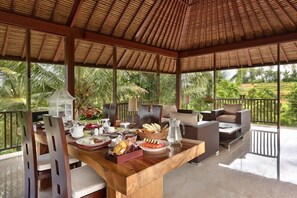 Outdoor dining -  3BR Villa Surrounded By Beautiful Scenery! Set In Ubud, 8Min Drive To Bali Zoo! (Ubud)