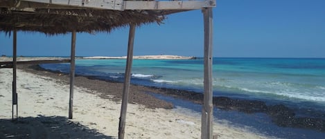 Sun-loungers, beach towels
