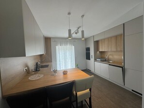 Family Apartment, 3 Bedrooms, Terrace, Tower | Private kitchen | Fridge, microwave, oven, stovetop - Angelas Apartments (Zadar)