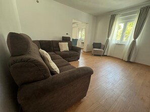 Family Apartment, 3 Bedrooms, Terrace, Tower | Living area | Flat-screen TV