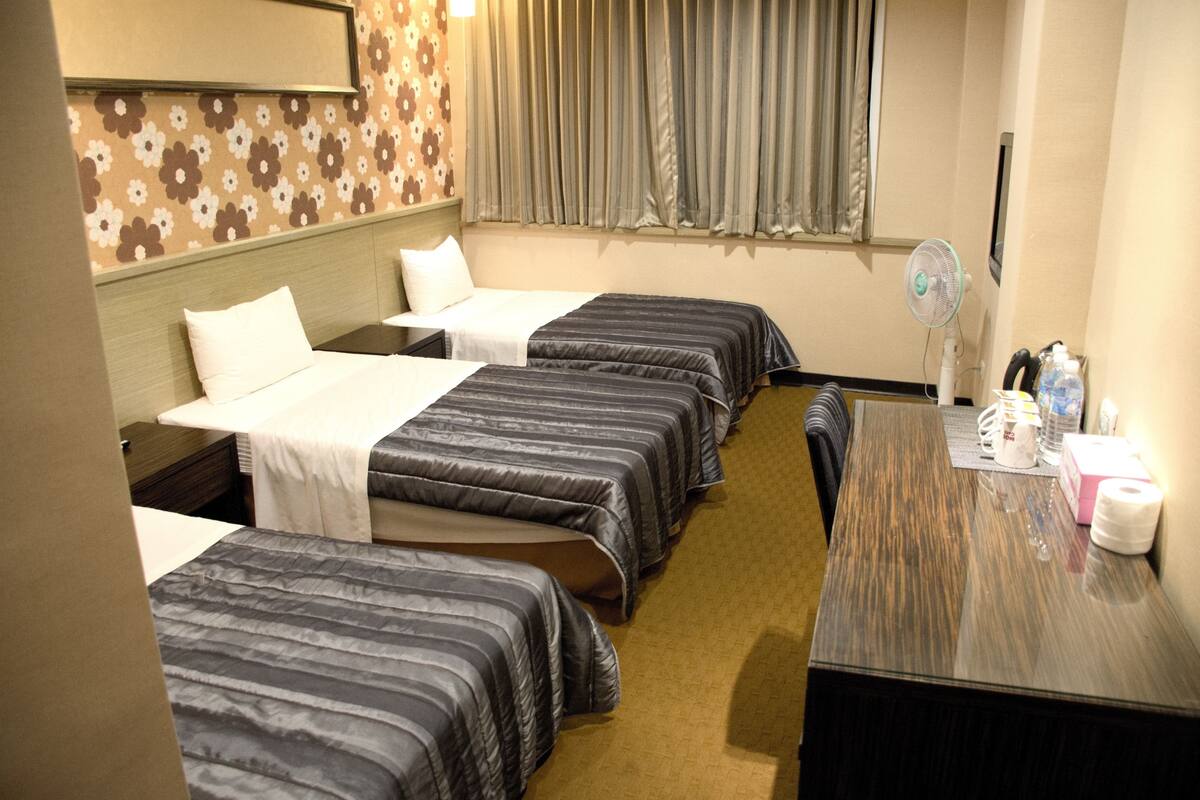 Basic Triple Room, 3 Twin Beds, Non Smoking | Desk, soundproofing, WiFi (free), bed sheets