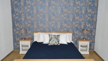 Apartment, 1 Queen Bed (White&Blue) | Desk, laptop workspace, soundproofing, free WiFi