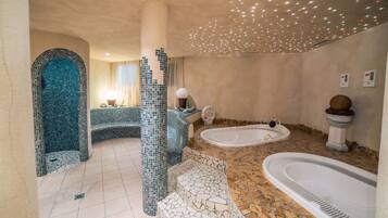 Sauna, hot tub, steam room, body treatments, hot stone massages