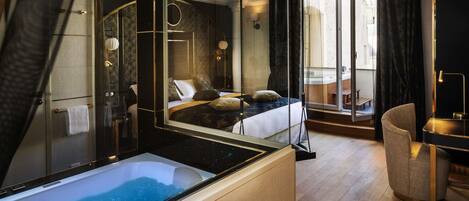 Dobbeltværelse (Bain de Minuit) | Premium-sengetøj, senge med topmadrasser, minibar, pengeskab på værelset