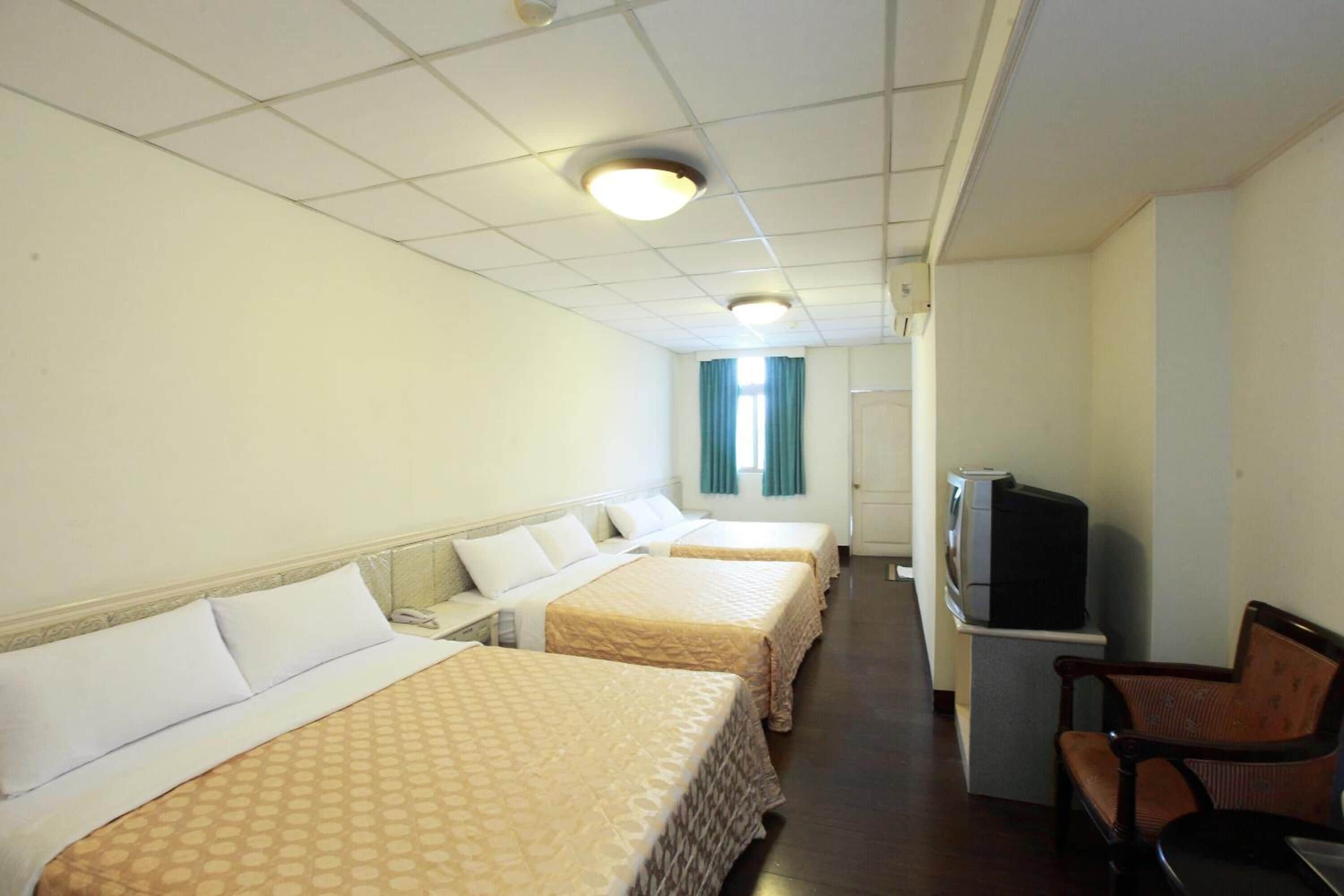 desk, blackout curtains, free wifi, bed sheets