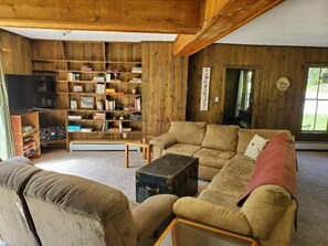 Smart-TV, Kamin, Bücher, Arbeitsbereiche