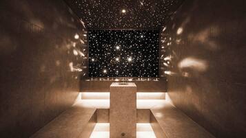 Couples treatment rooms, sauna, hot tub, steam room, body treatments