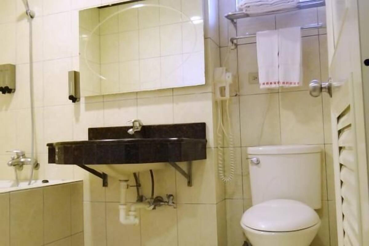 shower, free toiletries, hair dryer, slippers