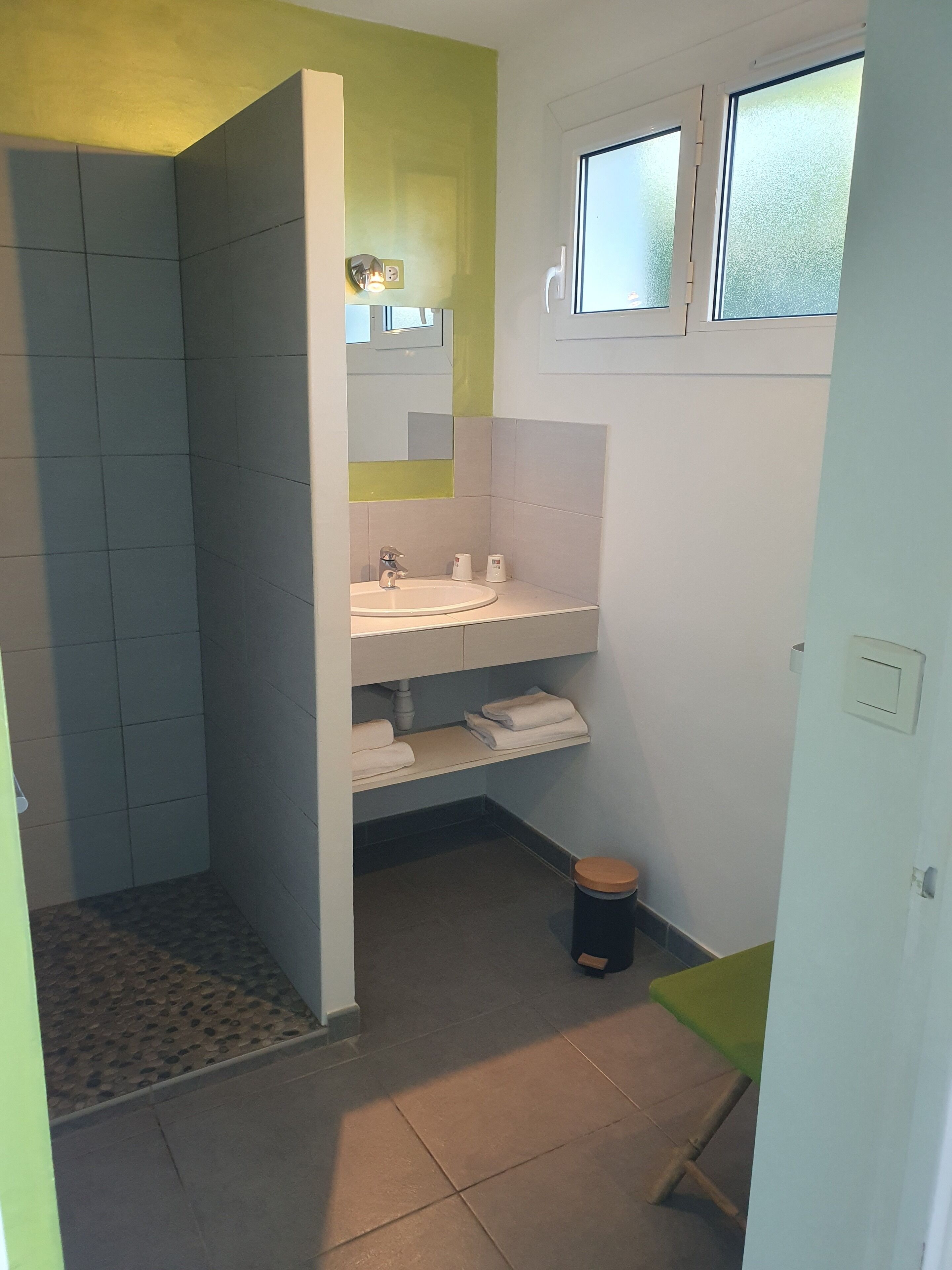comfort room, 2 single beds | bathroom | free toiletries, hair dryer, towels