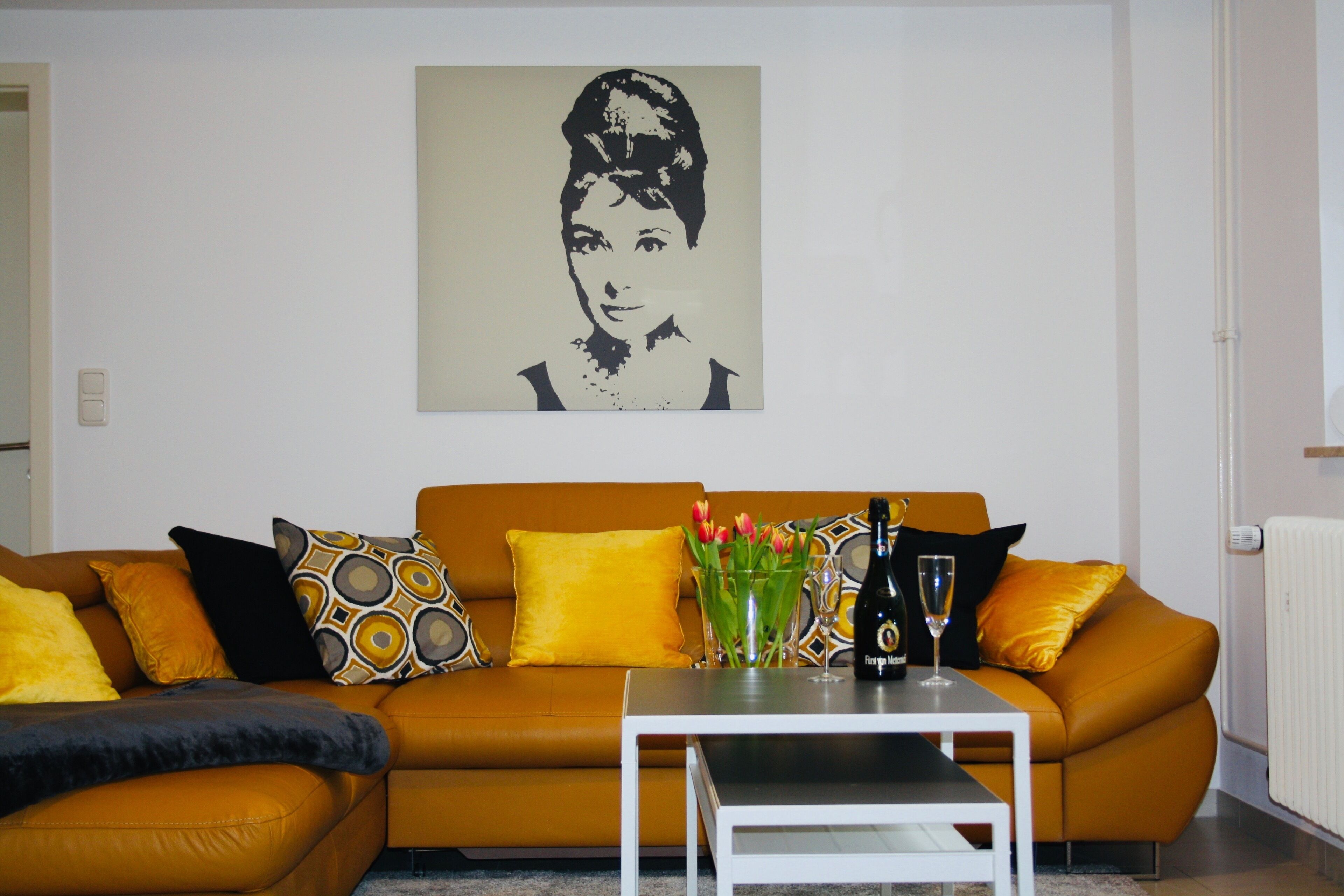 Fernseher, DVD-Player, Musikbibliothek, Stereoanlage