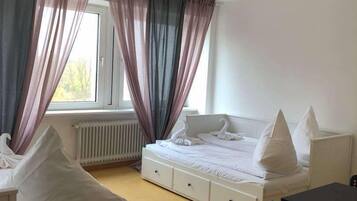 Iron/ironing board, rollaway beds, free WiFi, bed sheets