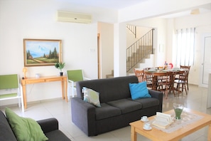 Villa, 3 Bedrooms, Private Pool | Living area | Flat-screen TV, fireplace, DVD player - Vasilisa villa BW16 (Paralimni)