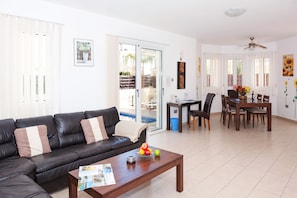 Villa, 3 Bedrooms, Private Pool | Living room | Plasma TV, DVD player