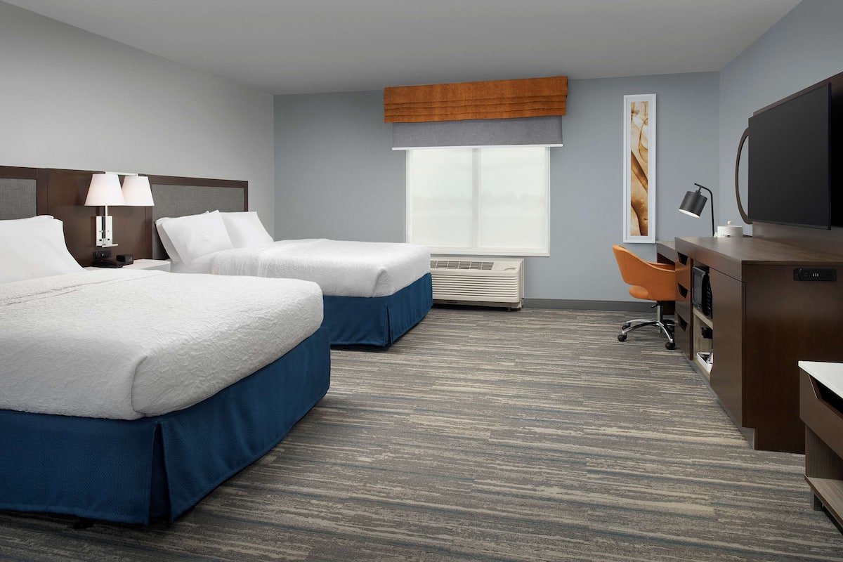 Room, 2 Queen Beds, Accessible | In-room safe, desk, laptop workspace, blackout curtains