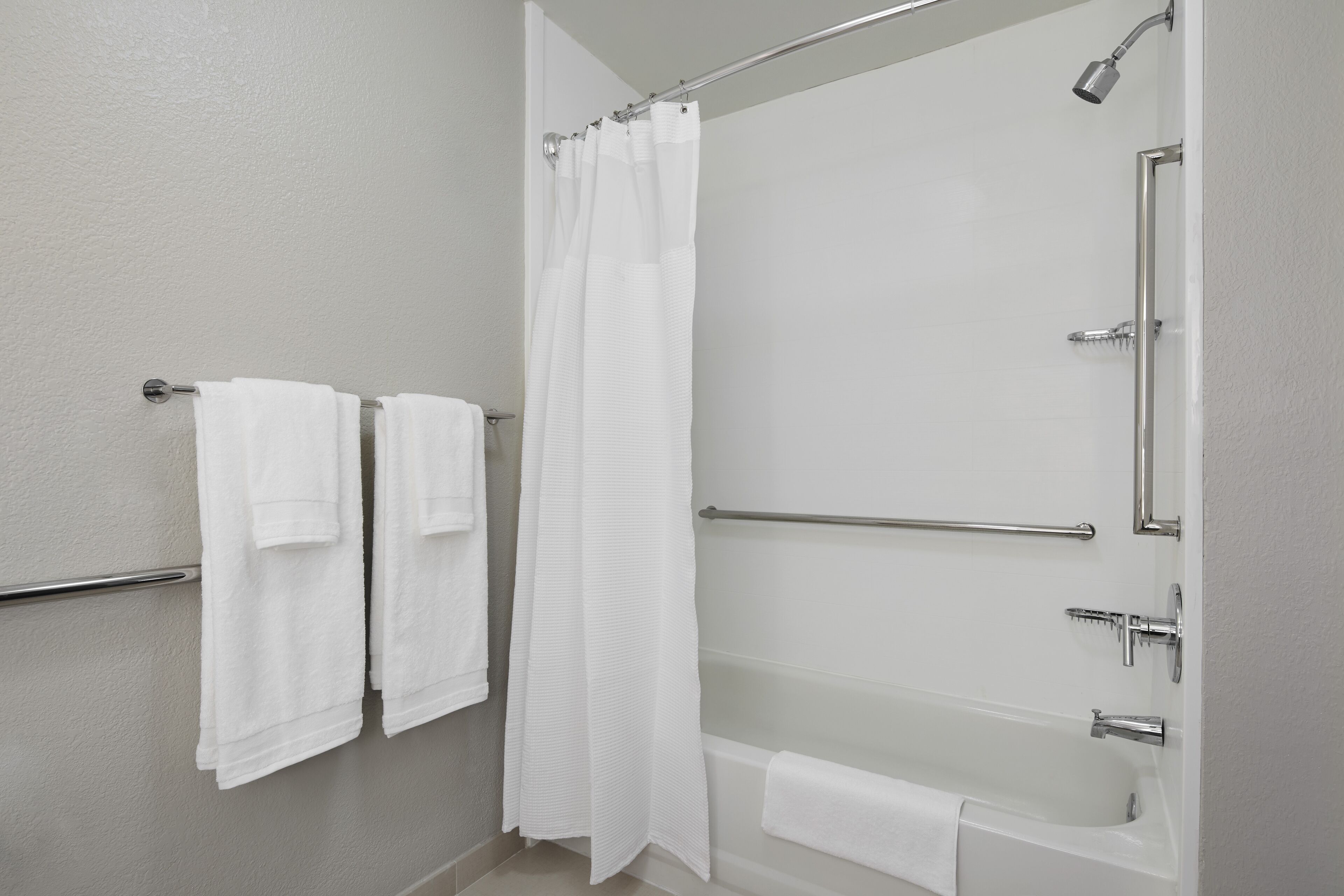 suite, 2 queen beds (mobility accessible, tub) | bathroom | free toiletries, hair dryer, towels, soap