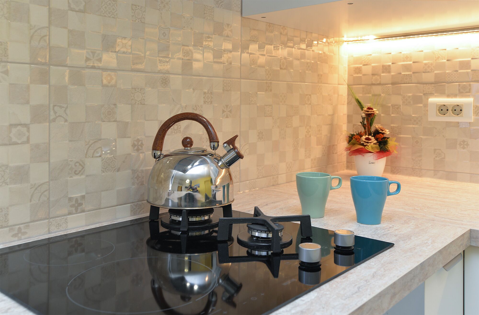 Leilighet – standard, 2 soverom (0213) | Eget kjøkken | Kjøleskap, ovn, kokeplater og kaffetrakter/tekoker