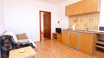 Standard-Apartment, 1 Schlafzimmer (990/2950) | Wohnbereich | Fernseher