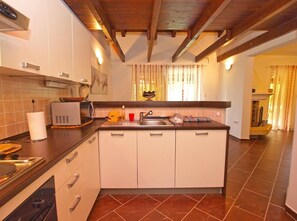 Standard House, 2 Bedrooms (0324) | Private kitchen | Fridge, microwave, coffee/tea maker - House 1330 (Porec)