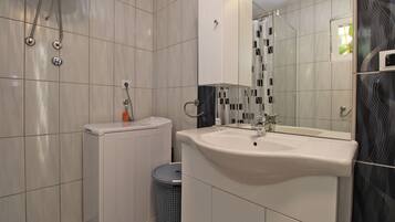 Standard House, 1 Bedroom (0348) | Bathroom | Shower, hair dryer, bidet, towels
