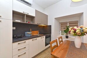 Standard Apartment, 1 Queen Bed with Sofa bed (0360) | Private kitchen | Fridge, microwave, electric kettle - House 1411 (Marcana)