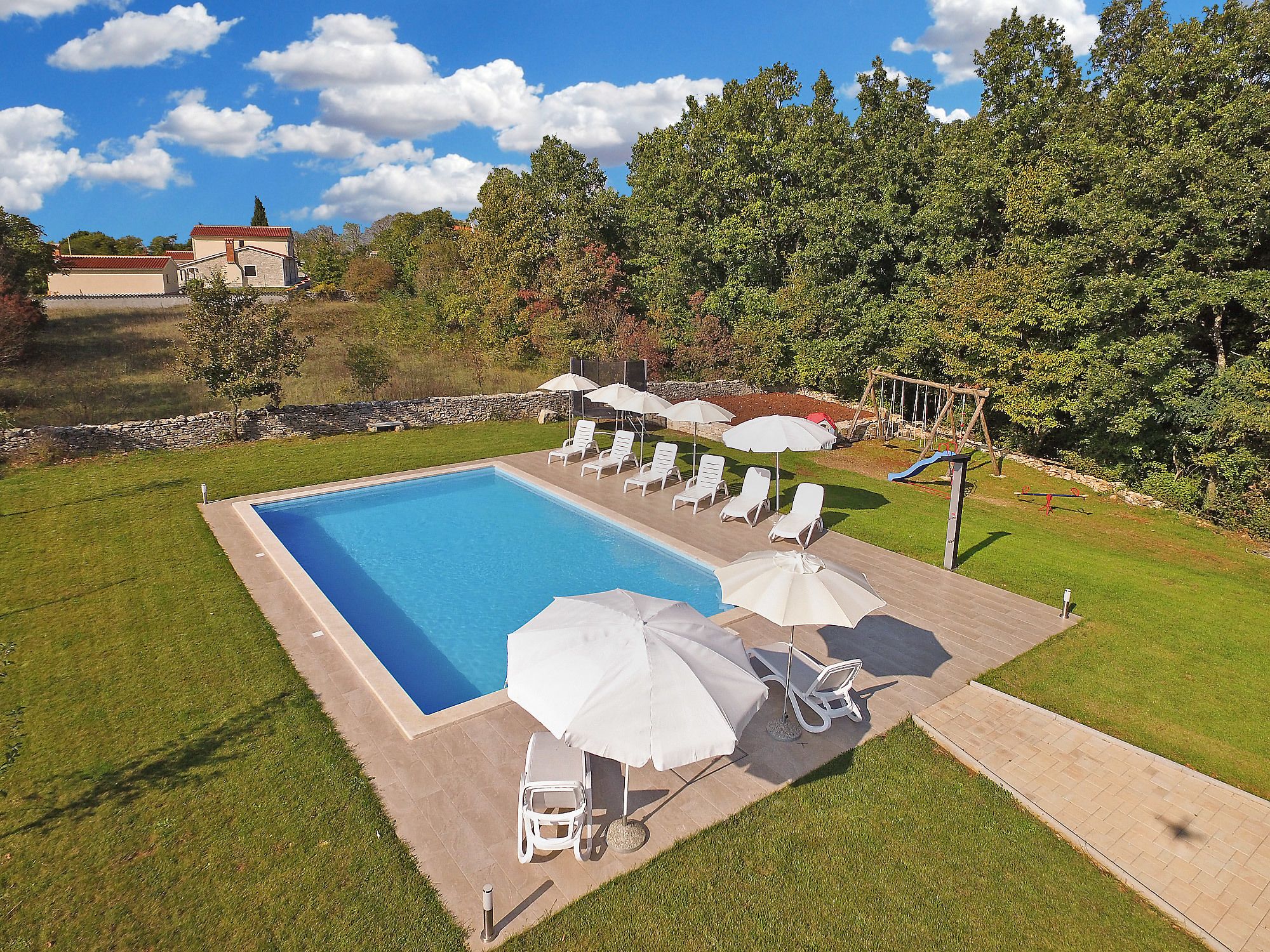 Seasonal outdoor pool, pool umbrellas, sun loungers