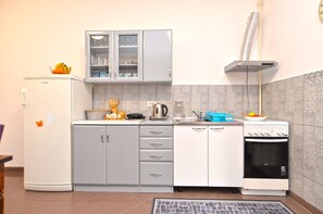 Standard Apartment, 1 Bedroom (0448) | Private kitchenette | Fridge, oven, stovetop, electric kettle