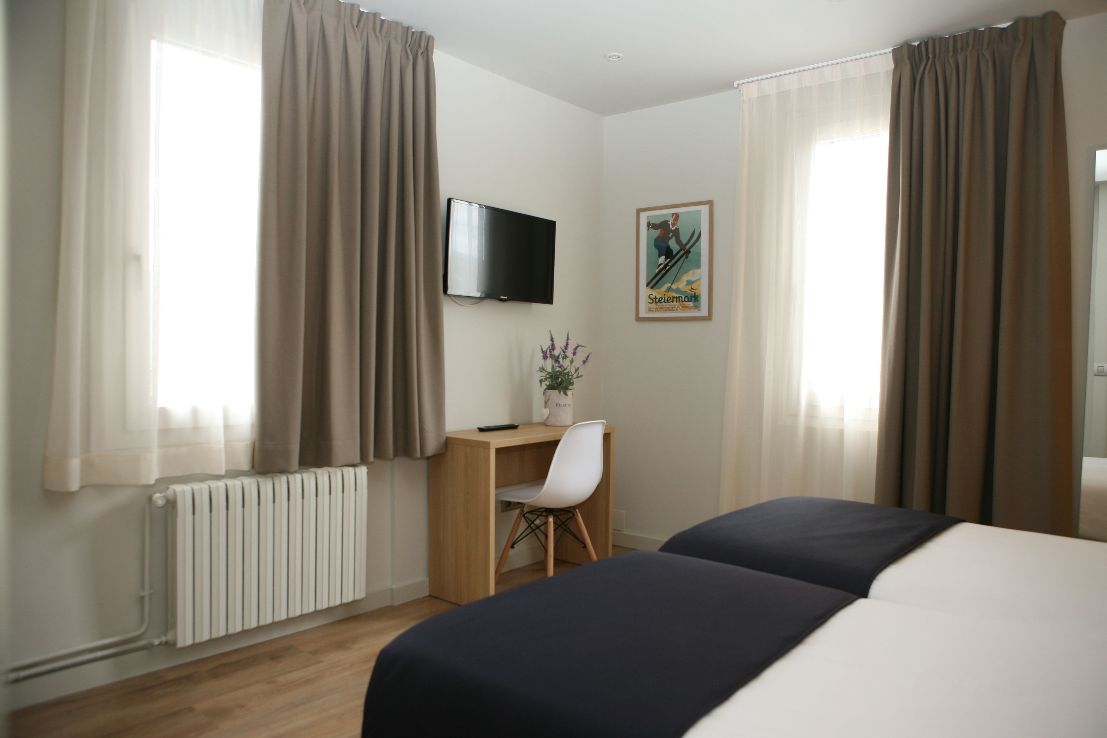 double room | desk, laptop workspace, blackout curtains, free wifi