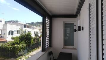 Camera doppia, 1 letto matrimoniale con divano letto, vista giardino | Balcone