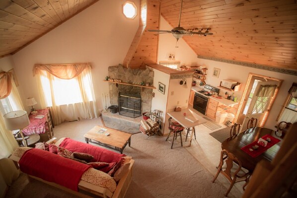 TV, fireplace, DVD player, ping pong