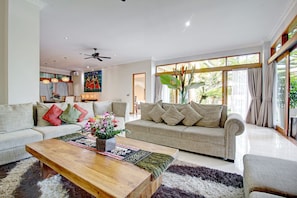 Flat-screen TV, stereo, offices