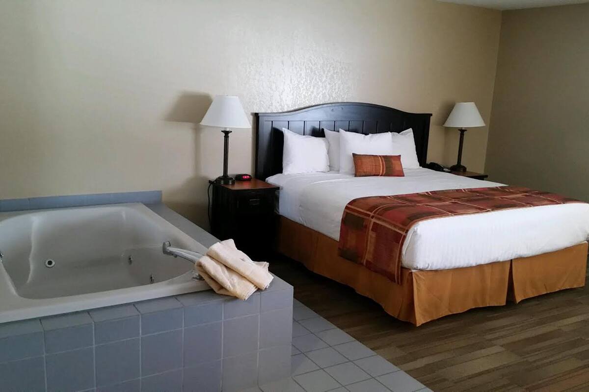 Laptop workspace, blackout drapes, iron/ironing board, WiFi (free)
