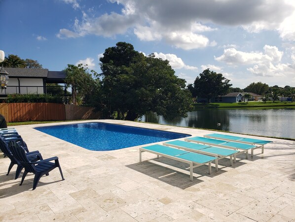 Outdoor pool, a heated pool