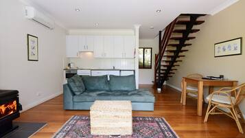 TV, fireplace, DVD player