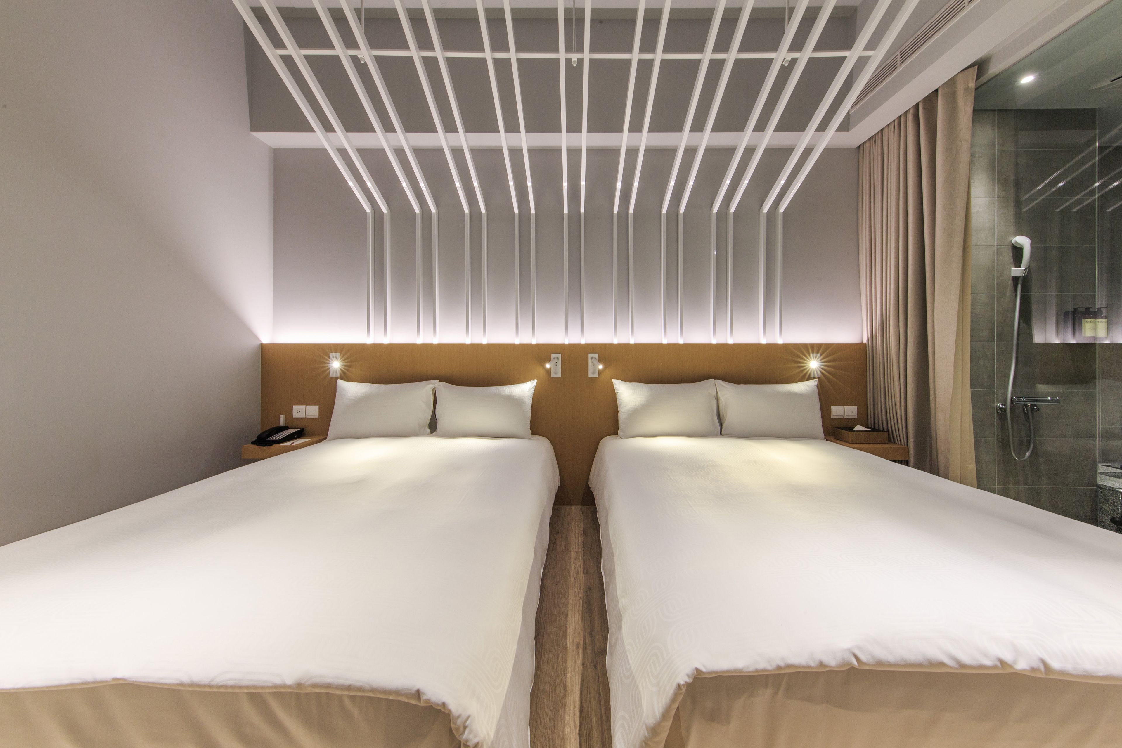 superior quadruple room, 2 double beds | 1 bedroom, down duvets, blackout curtains, iron/ironing board