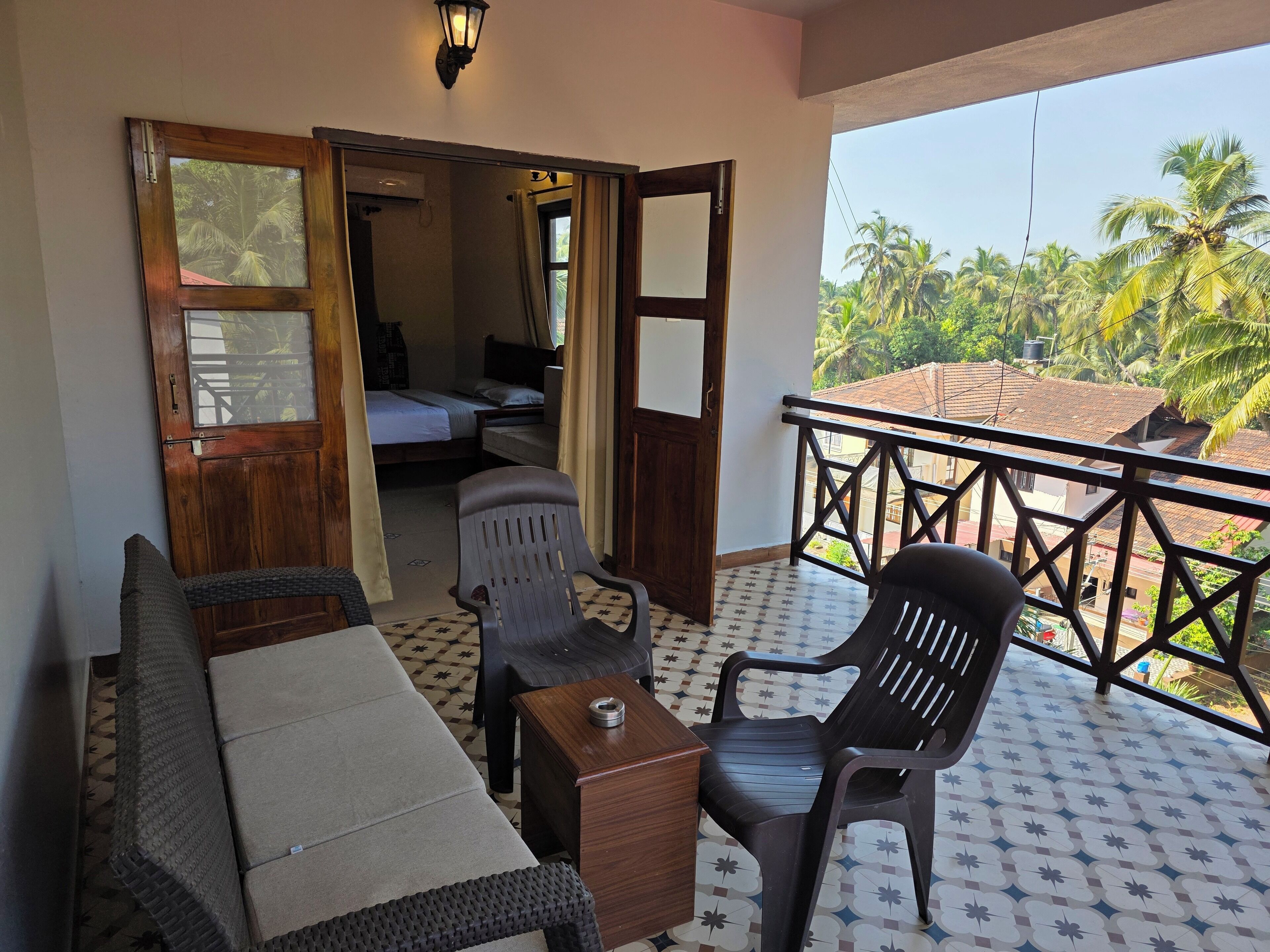 Studio with Terrace Pool View | Memory-foam beds, in-room safe, laptop workspace, blackout curtains