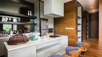 2 Bedrooms Luxury Penthouse with Private Pool | Private kitchen | Full-sized fridge, microwave, electric kettle