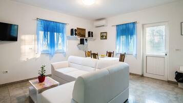 Televisión y chimenea